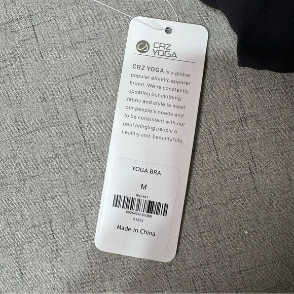 CRZ Yoga Butterluxe Y Back Sports Bra Padded Racerback Black Medium NWT - Picture 10 of 11